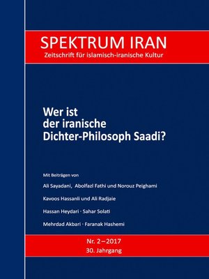 cover image of Wer ist der iranische Dichter-Philosoph Saadi?